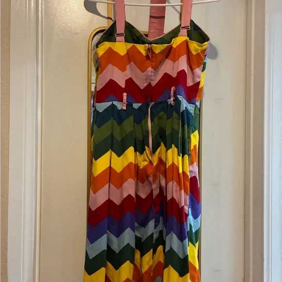 Collectif Multicolor Chevron Midi Dress - Picture 3 of 7